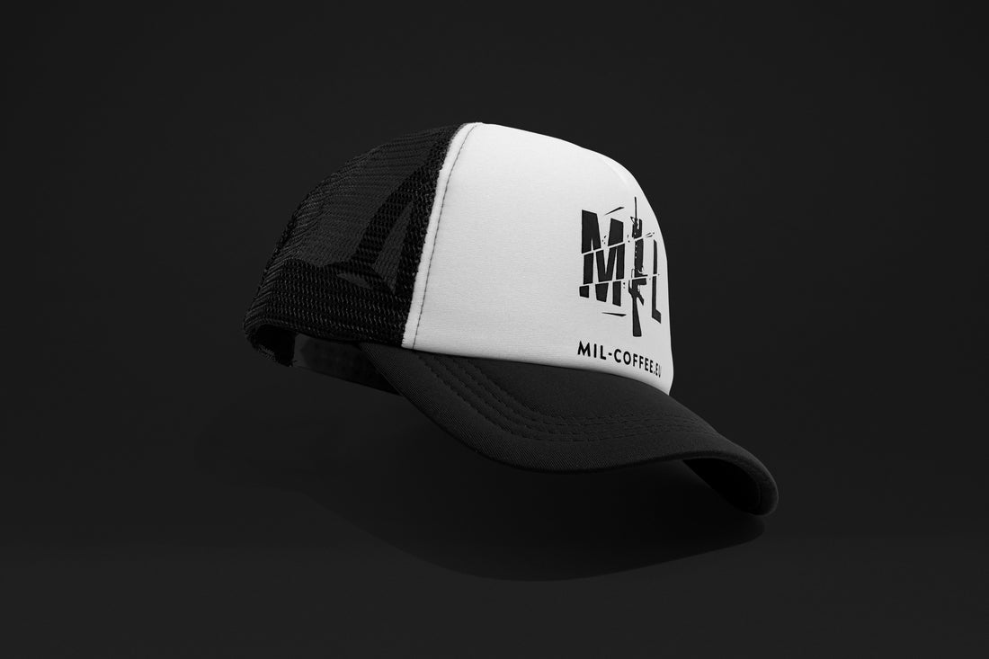 Mil-coffee white mesh cap
