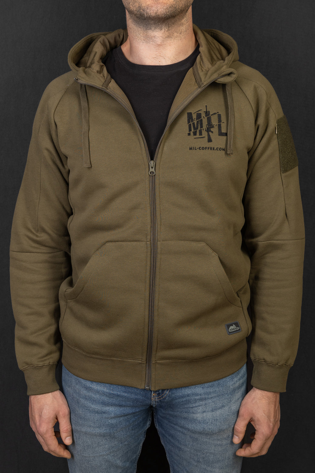 MIL-COFFEE HOODIE FULL ZIP