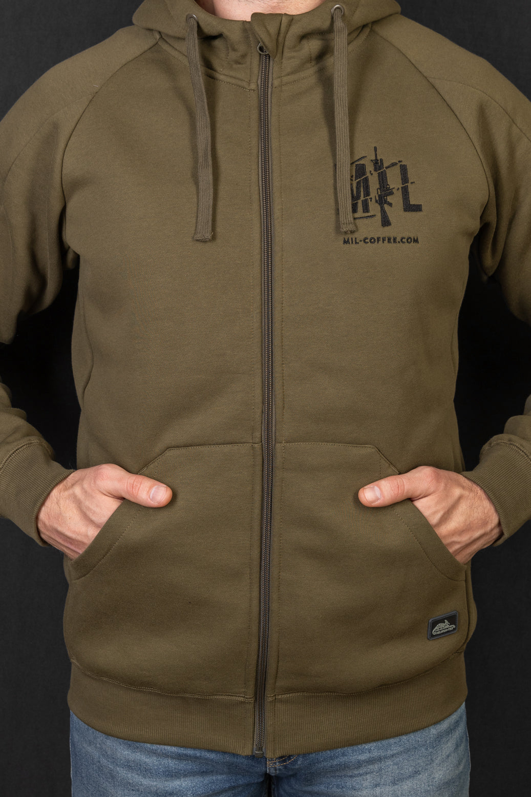 MIL-COFFEE HOODIE FULL ZIP