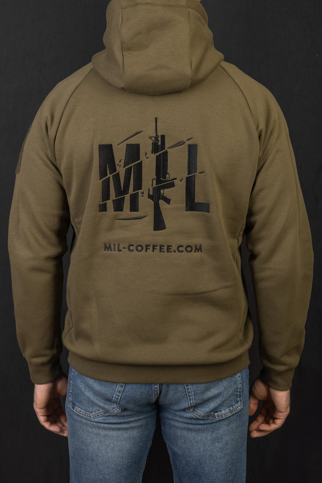 MIL-COFFEE HOODIE FULL ZIP
