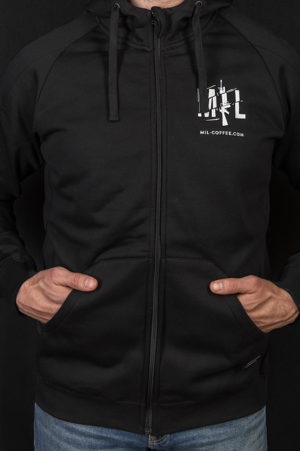 MIL-COFFEE HOODIE FULL ZIP