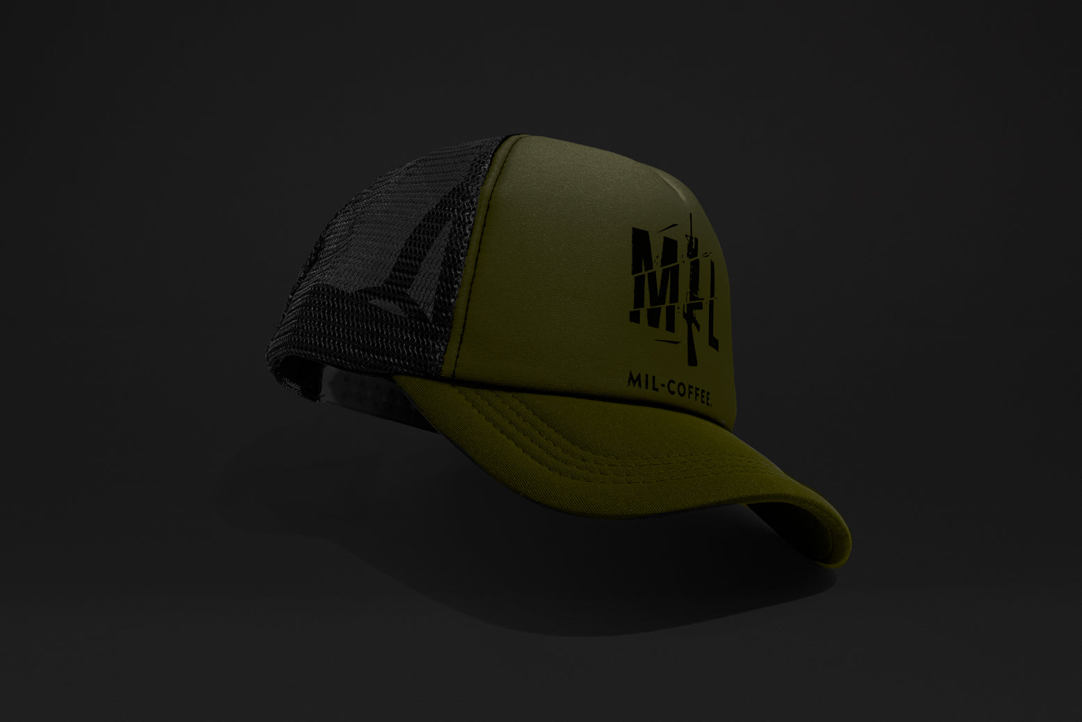 MIL-COFFEE CURVED VISOR MESH CAP