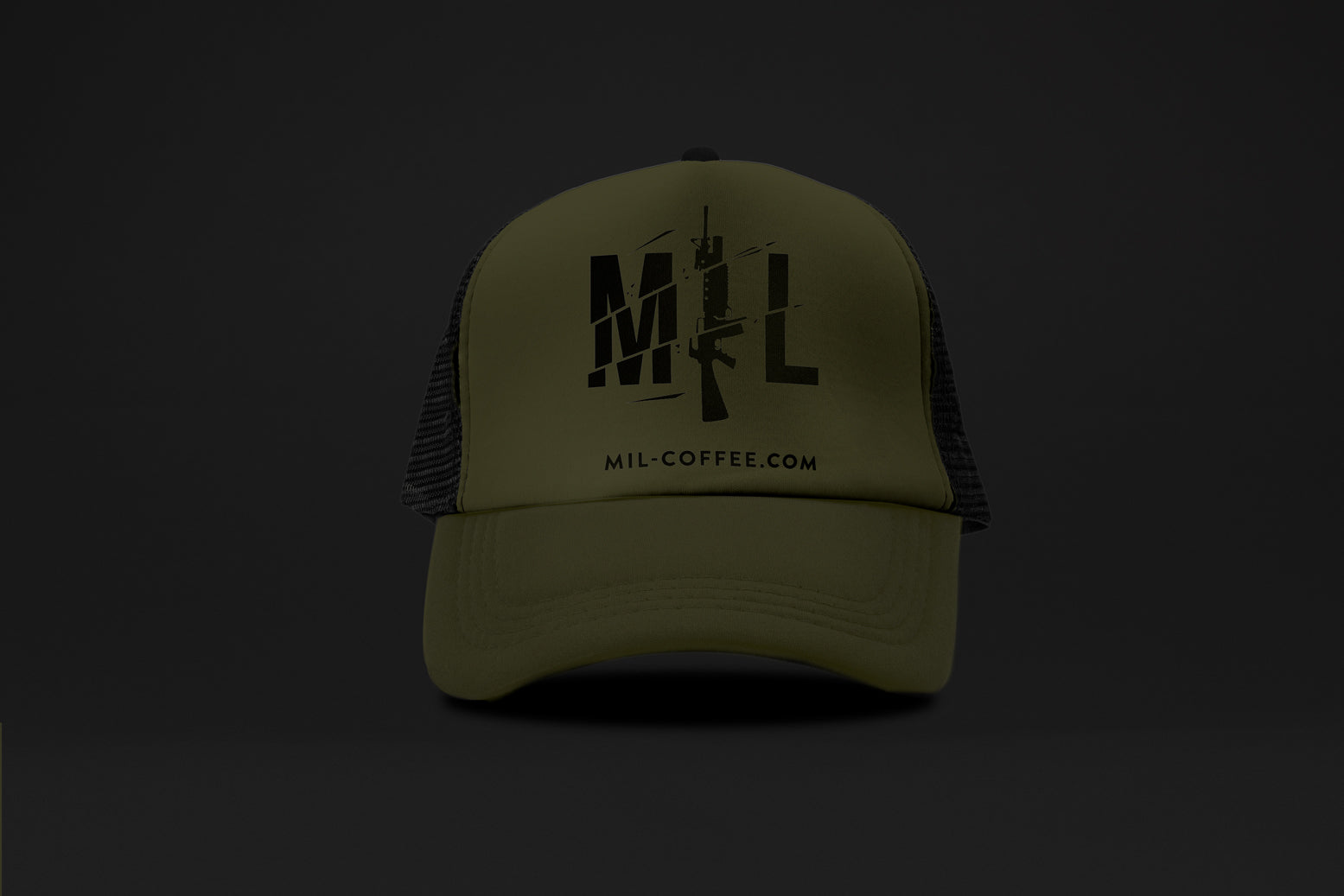 MIL-COFFEE CURVED VISOR MESH CAP