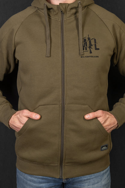 MIL-COFFEE HOODIE FULL ZIP